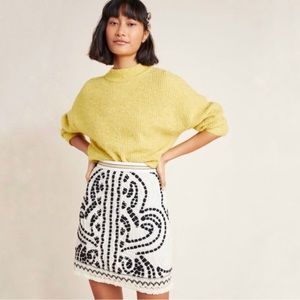 Anthropologie Maeve Carys Embroidered Mini Skirt